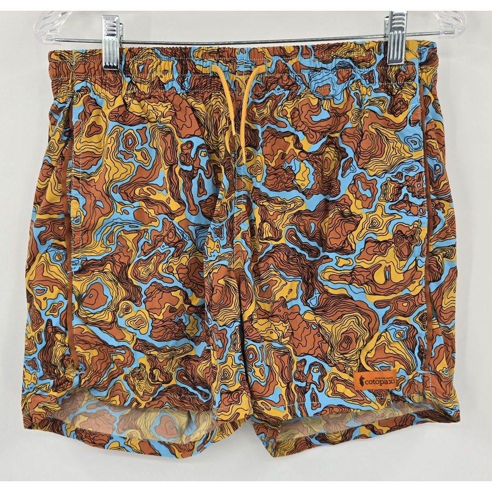 Cotopaxi Brinco Shorts Swim Trunks Mens M Blue Brown Quick Dry Spice Flame